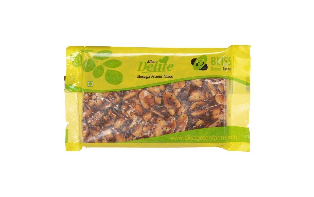 Bliss Green Farms Delite Moringa Peanut Chikki    Pack  50 grams